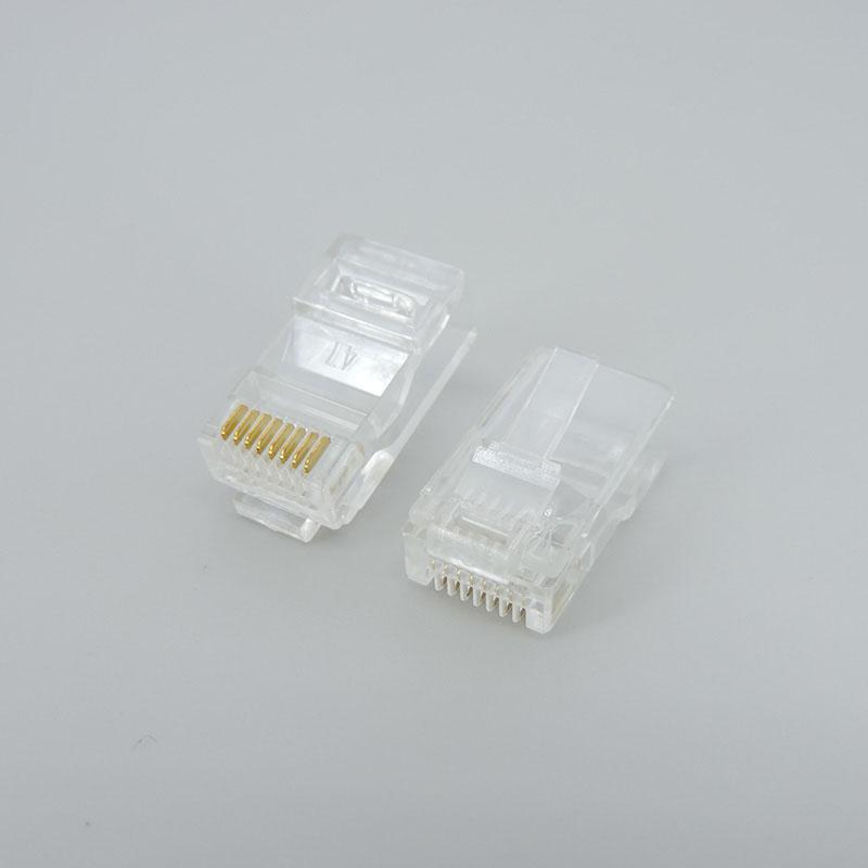 10/20/50 шт. модуль сетевого кабеля RJ-45 с кристаллической вилкой CAT-5/5e 8-ядерный позолоченный сетевой разъем Ethernet