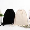 Eco-Friendly Canvas Drawstring Backpack - Blank Color Storage Bag