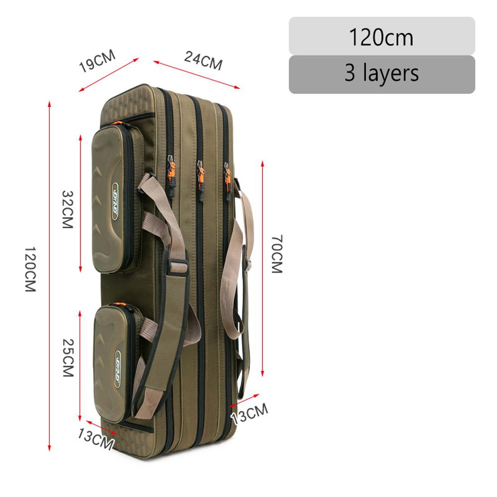 Multifunctional Fishing Rod Tackle Bag 2/3/4 Layers Light Travel Lure Rods Storage Case for Saltwater Freshwater Outdoor Bags