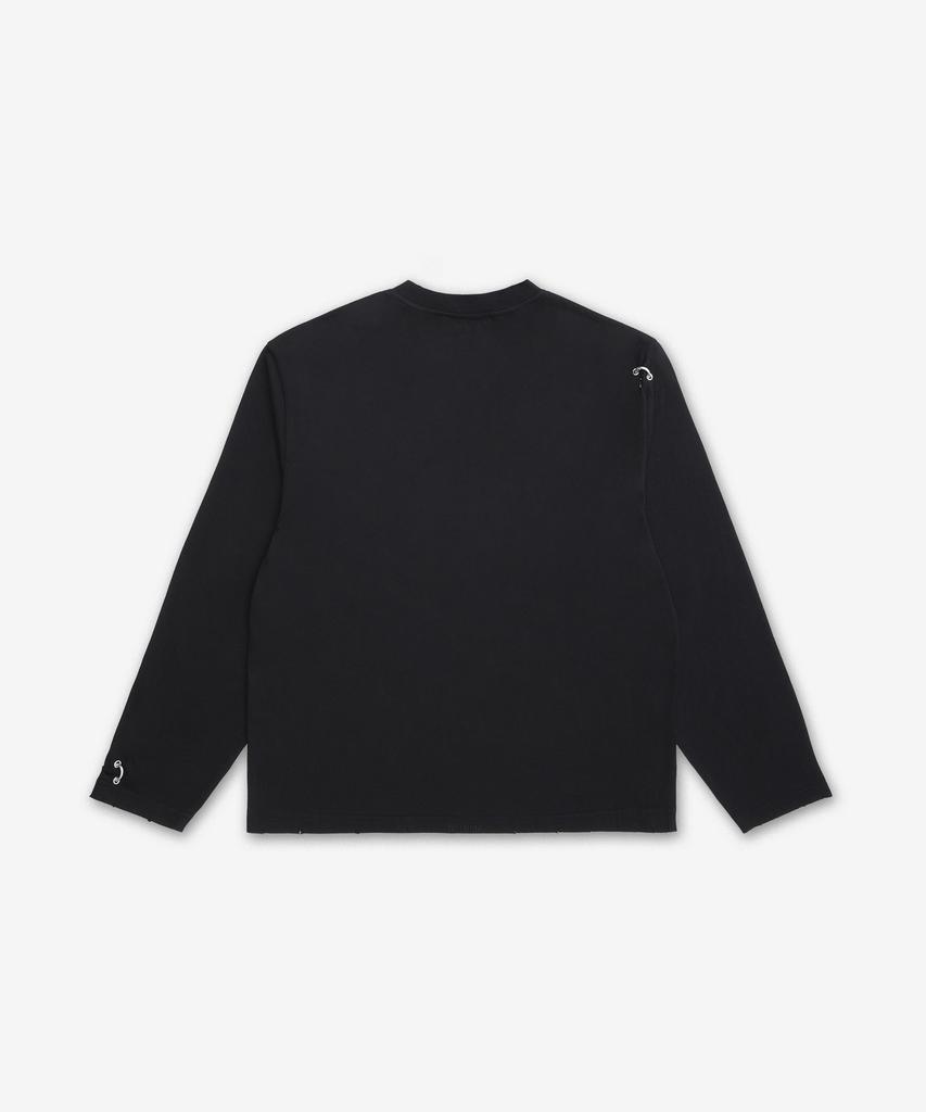 Weldeon Rose & Piercing Long Sleeve T-Shirt - Black / Wdtt026745Ubk