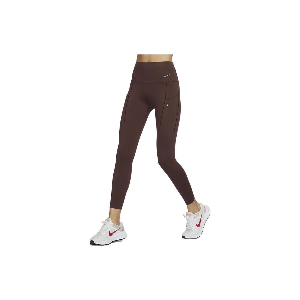 Nike Go Unleashed Series Solid High-Waisted Slim Fit Casual Cropped Sports Pants Women Pants Earth-Brown FB8849-227