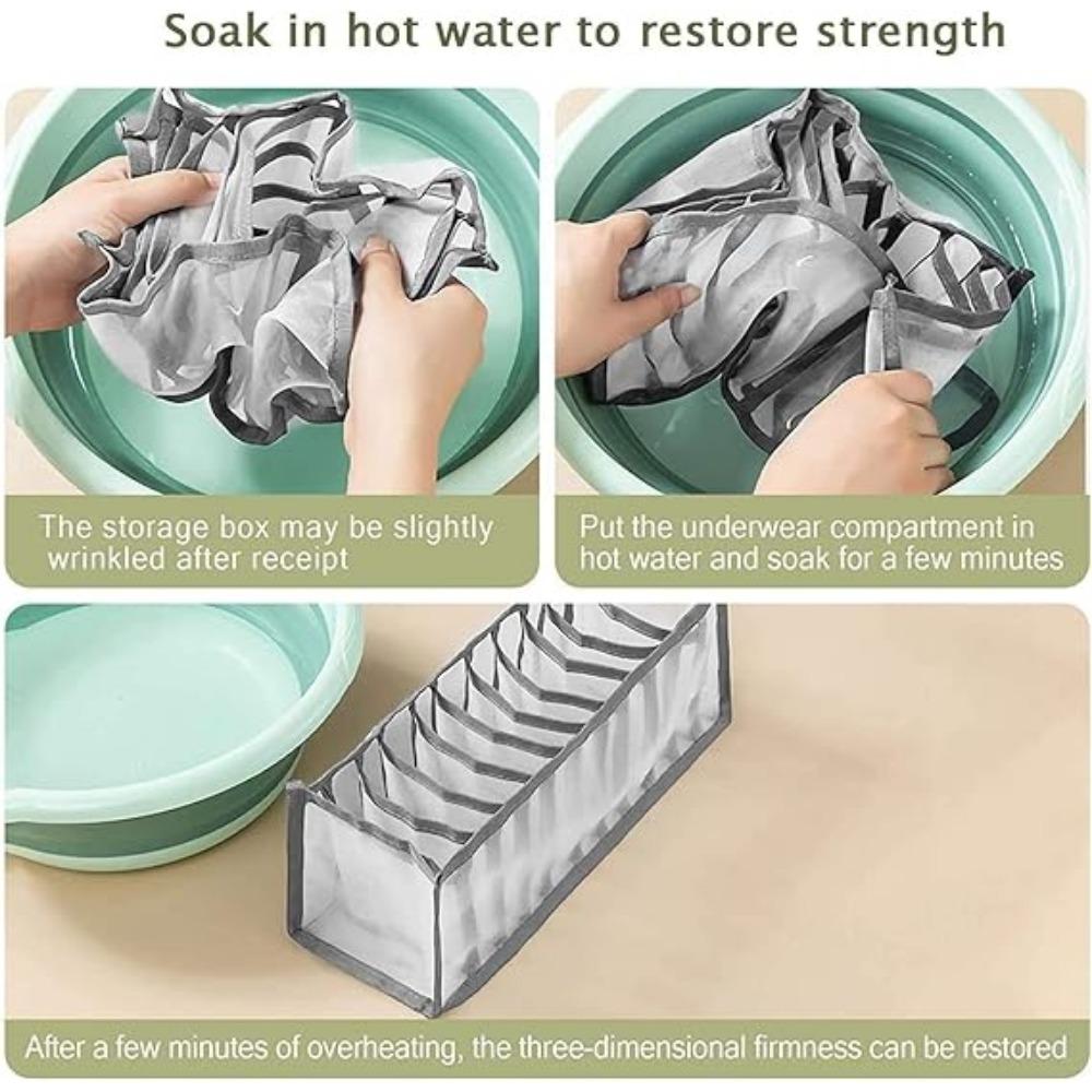 3 Set Underwear Organizer Foldable Bra Underwear Organizer Drawer Divider Storage Organizer Socks, Ties, Bras, Women Underwear Storage Compartment Box