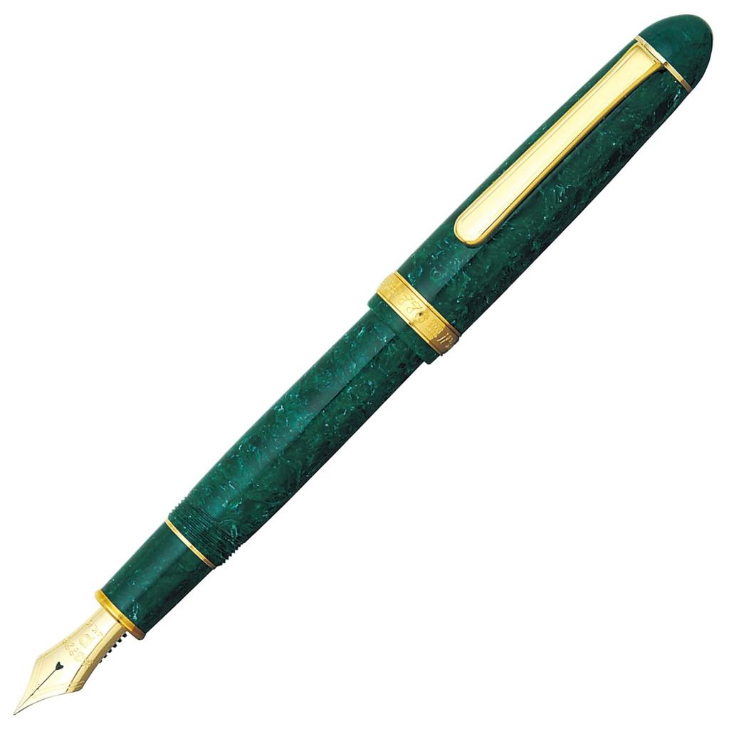 Platinum Fountain Pen Fountain Pen Celluloid Bold Emerald PTB-35000#45-4