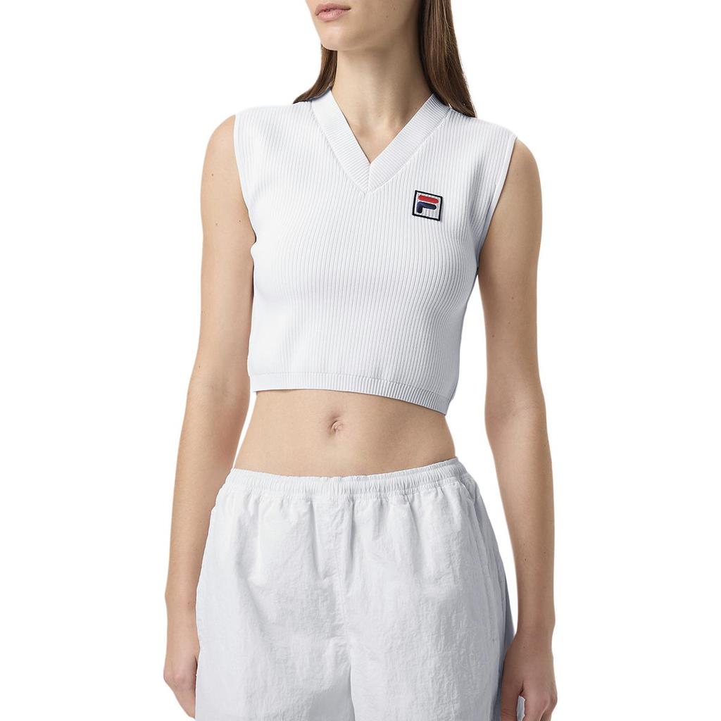 Fila X Hailey Коллаборация Простой Универсальный Удобный Студенческий Стиль Теннисная Рубашка Женские топы Белый A71W523102F-WT
