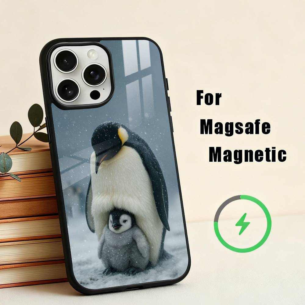 Чехол для телефона Animal P-Pingu Пингвин Для iPhone 17, 16, 15, 14, 13, 12, 11 Plus, Pro Max Магнитный Для Magsafe Беспроводной Зарядки