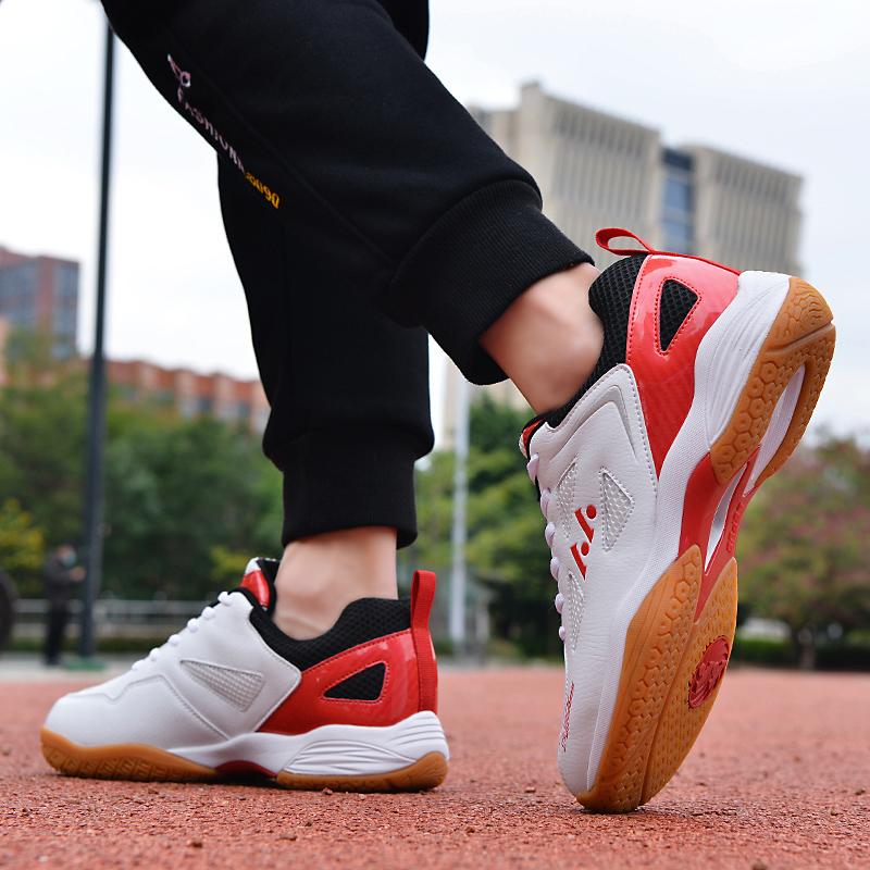 Новые мужские и женские теннисные туфли, нескользящие, дышащие, тренировочные туфли для бадминтона, кроссовки для настольного тенниса, уличные кроссовки