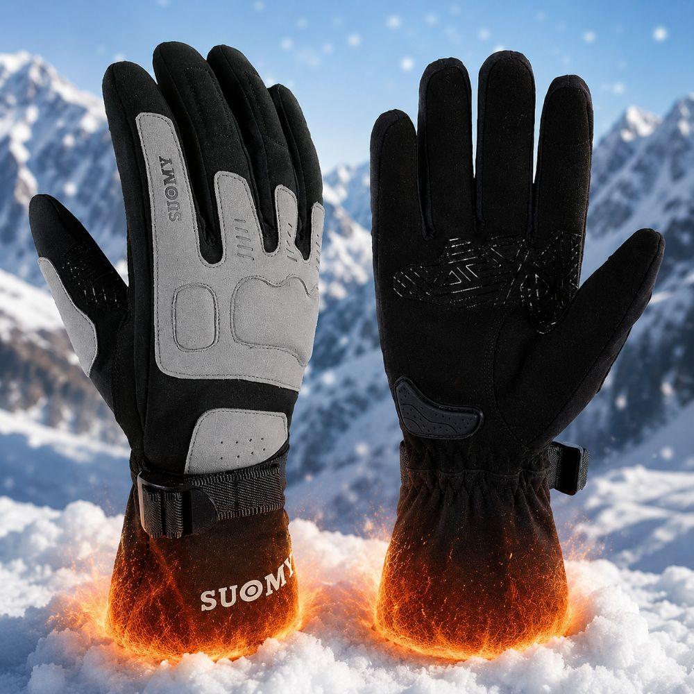 1Pair Touch Screen Motorcycle Gloves Waterproof Biker Gloves for Cycling,Hiking,Running,Driving