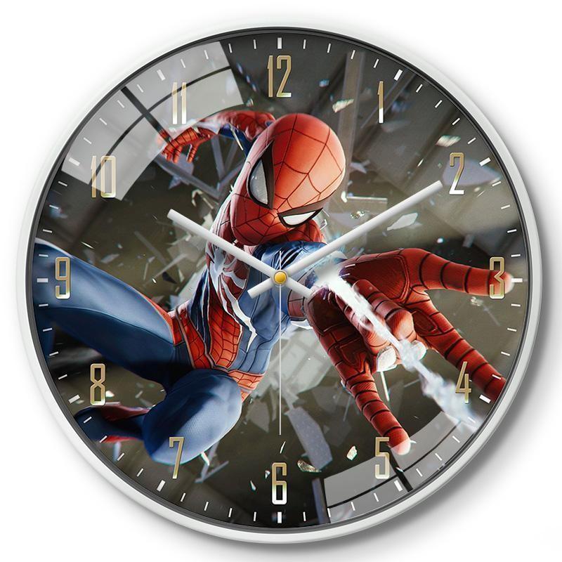 Marvel Captain America Iron Man Spider Man Pattern Wall Clock For Kids Room Decor