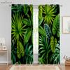 Шторы с принтом листьев тропической растительности, полиэфирное волокно, шторы в скандинавском стиле, подходят для спальни, гостиной, декора