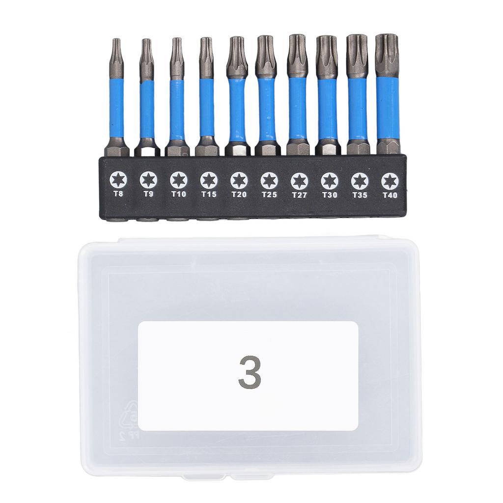 Набор из 10 отверток, набор бит S2 из легированной стали, 14 дюймов, шестигранный хвостовик, магнитная отвертка Security Star