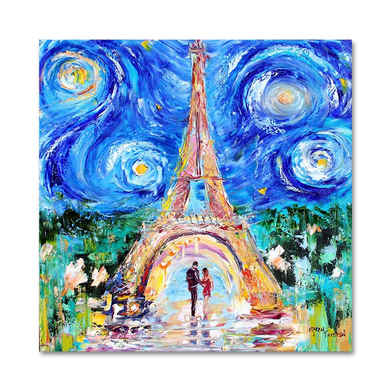 Башня Ван Гога Звездное небо картина маслом на холсте, постеры и принты, скандинавская настенная картина для гостиной, домашний декор
