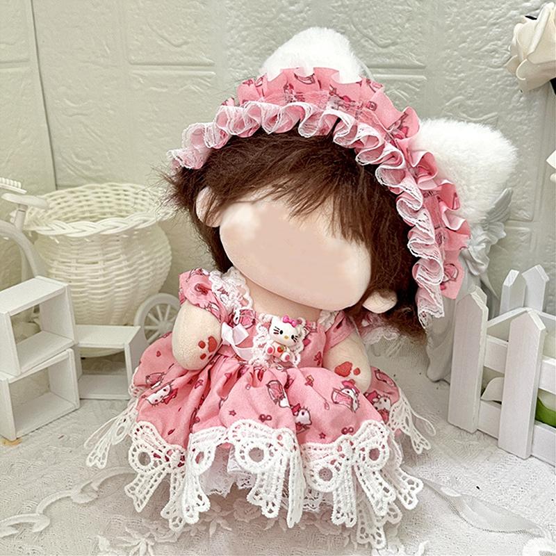 20 см хлопковая кукла, милые платья принцессы, комбинезон, футболка, плюшевая кукла, одежда, юбка с повязкой на голову, комплект платьев, аксессуары для кукол