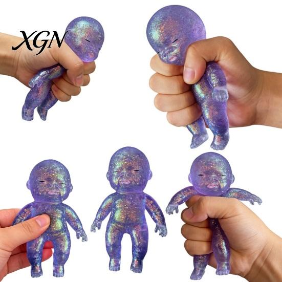 Babies Sensory Toy Glitter Stress Relief Slow Rising Anxiety Relieving Mini Baby Reduction Squeeze Soft Stretchy Relaxation Ball Fidget