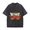 Bold Funny Retired Dancer Typography Retro Washed Distressed T Shirt Men Summer Casual Short Sleeve
