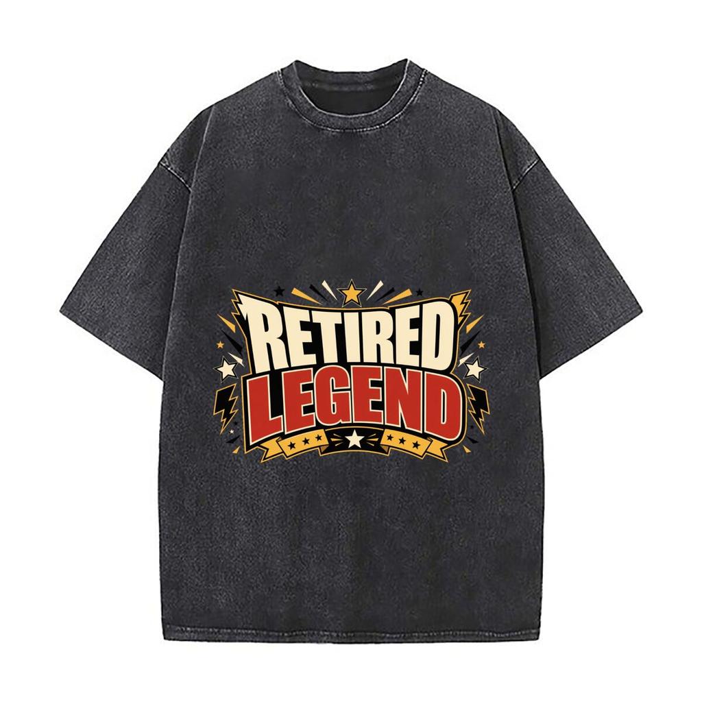 Bold Funny Retired Dancer Typography Retro Washed Distressed T Shirt Men Summer Casual Short Sleeve