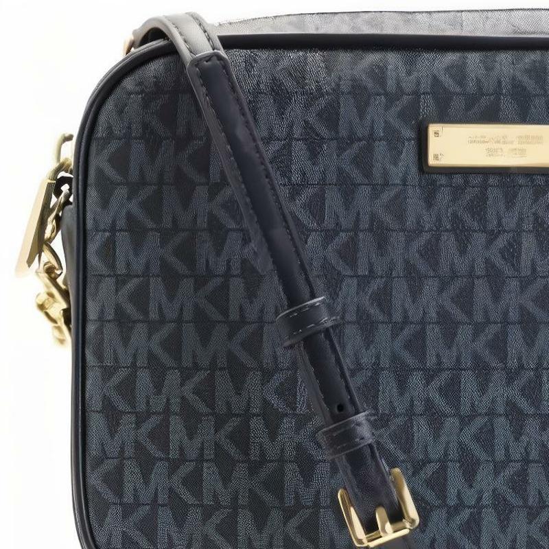 Michael Kors Регулируемый плечевой ремень, сумка через плечо из покрытого холста, женская, синяя