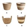 Nordic INS Straw Weaving Flower Plant Basket Grass Planter Indoor Outdoor Garden Pot Covert Container for Plantable Bonsai Decor