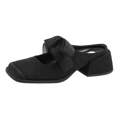 Модные женские туфли на высоком каблуке с квадратным носком 2024 Удобные босоножки на высоком каблуке Женские туфли Мэри Джейн на блочном каблуке Ретро туфли с бантом