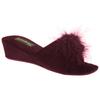 Womens/Ladies Anne Jeweled Rosette Boa Mule Slippers