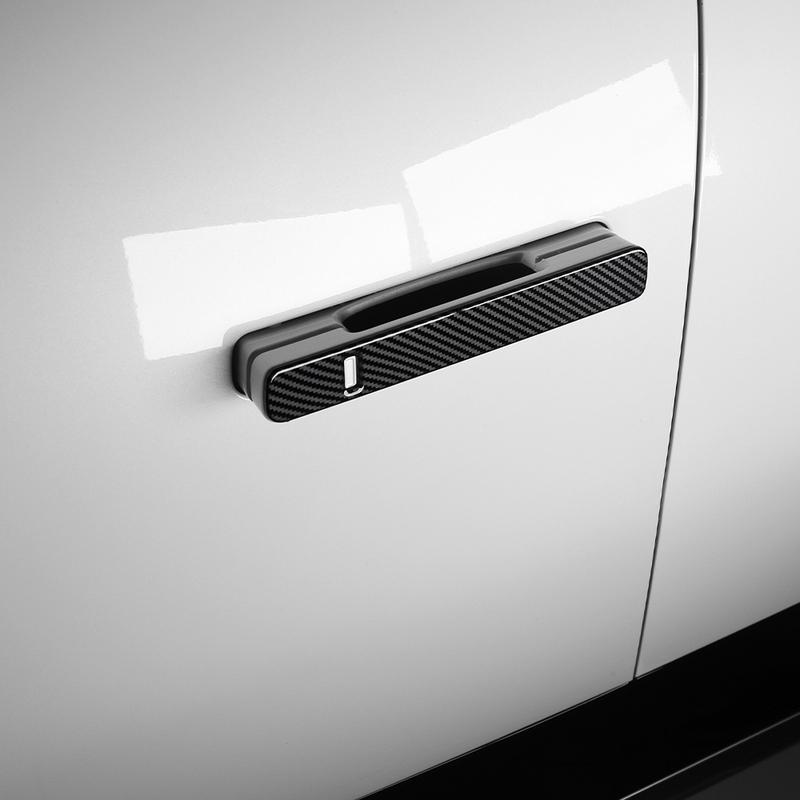 For Kia EV9 LHD Car Exterior Door Handle Cover Cap Set Carbon Fiber Texture Trim