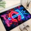 Custom Name Rug Neon Lights Minnesota Area Rug Suitable for Indoor And Outdoor,Carpets for Homes, Offices,Living Rooms,Home Decor,Christmas Gift