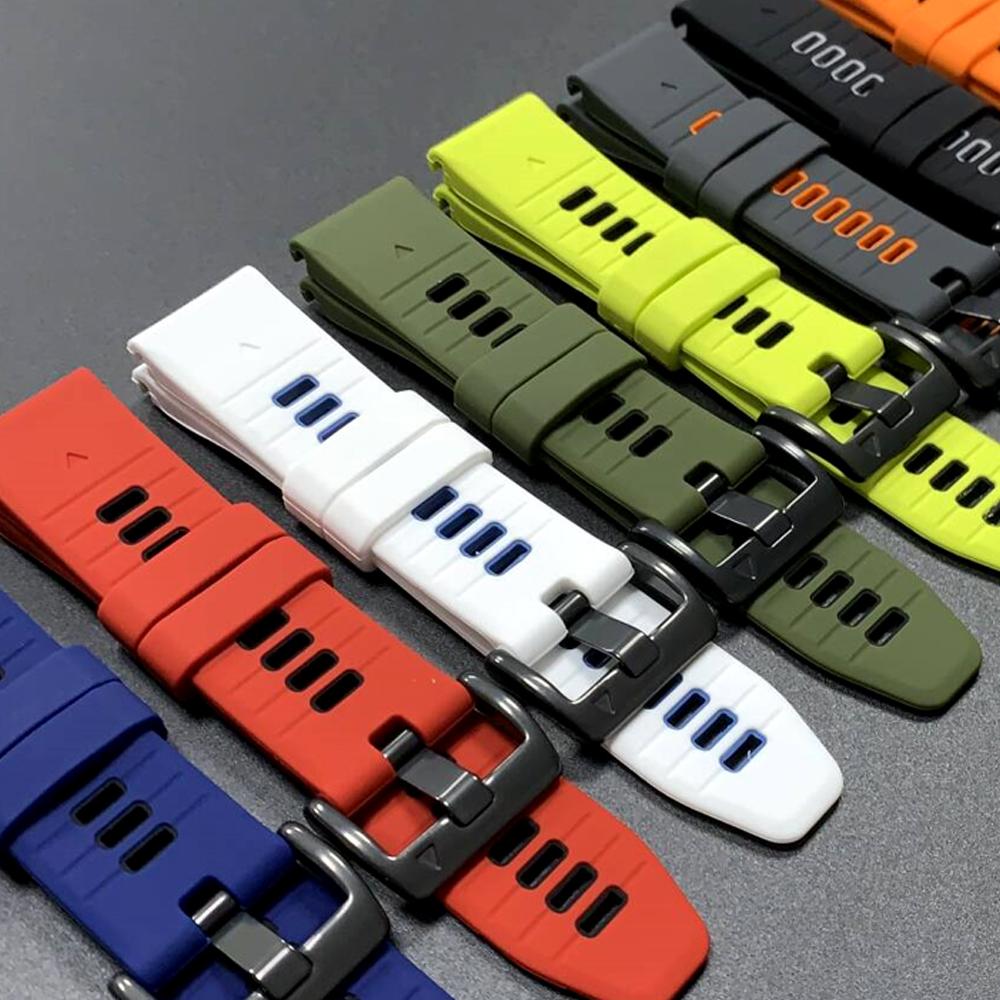 22 мм 26 мм Спортивный силиконовый ремешок для Garmin Enduro/Epix Descent G2 Tactix 8 Forerunner 970/Fenix 7X/7 8 PRO 8x Быстросъемный ремешок
