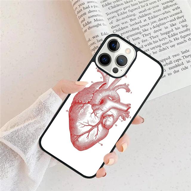 Чехол для телефона с анатомией человеческого сердца Для Для iPhone 17 Air 16 15 11 12 13 14 Pro Ma Plus coque