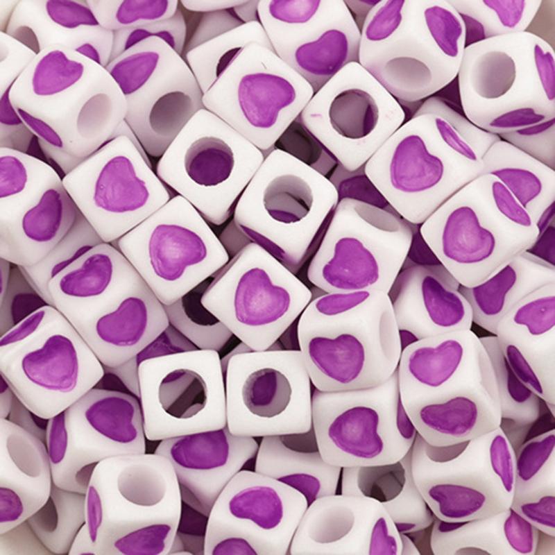 100Pcs/Lot Trendy Acrylic Square Alphabet Beads Large Hole Letter Loose Spacer Bead Jewelry Handmade Bracelet Making Supplies
