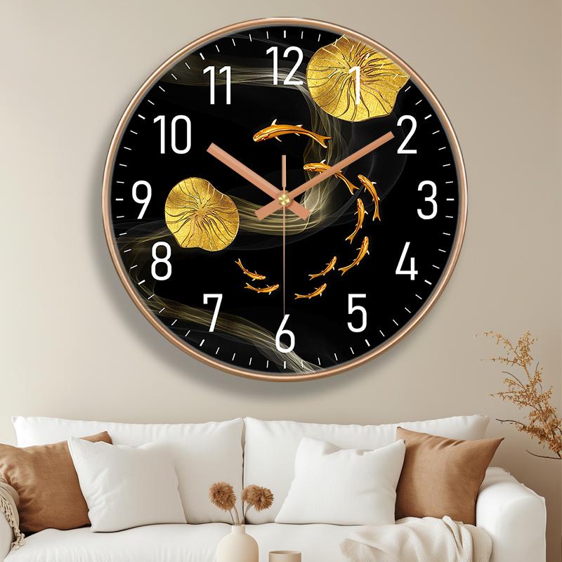 8 Inch Art Deco Antique Style Analog Needle Display Electric Hanging Wall Clock for Living Room Quiet and Creative Design