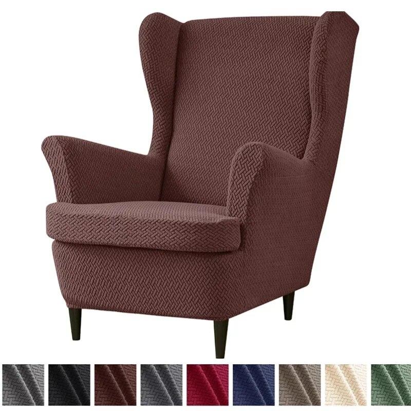 Жаккардовые чехлы на стулья с эластичными высокими наклонами, чехлы на кресла, скандинавские эластичные чехлы для одного дивана с чехлами на подушки сидений