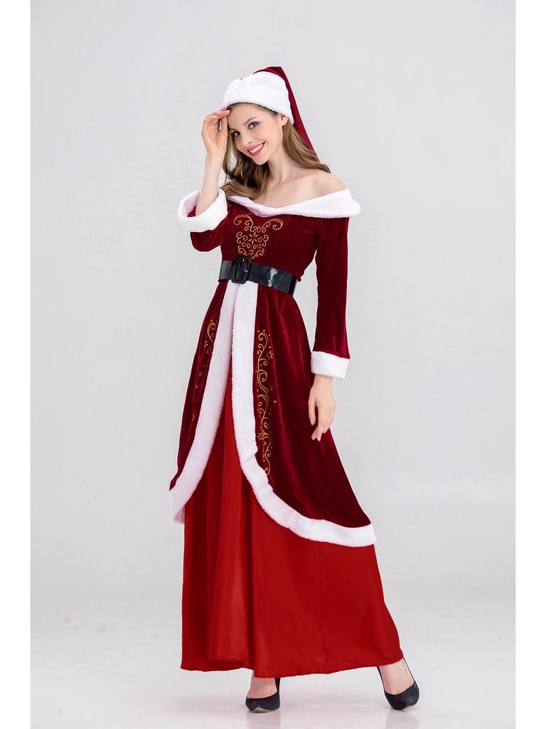 M-6XL Plus Size Couple Christmas Costumes: Men's and Women's Santa Claus Designs