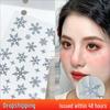 Серебристые наклейки-глиттеры в виде снежинок для макияжа лица и тела