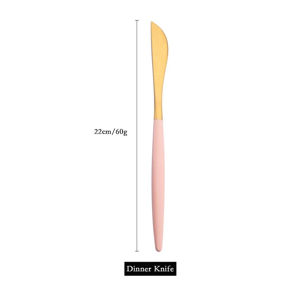 Столовая посуда из розового золота 304, матовый набор столовых приборов из нержавеющей стали, обеденный нож, ложка, вилка, палочки для еды, десертная ложка, посуда, вилка для торта, столовые приборы