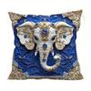 Декор для дома Изысканный узор слонов в синих и золотых тонах Наволочка с узором Подушка Подходит для дивана, спальни, автомобиля Наволочка