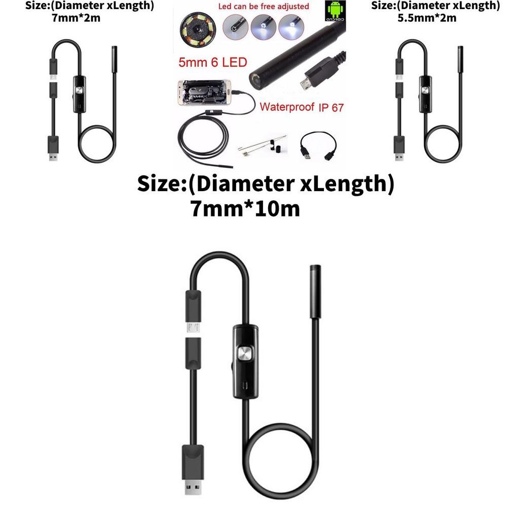 Waterproof Usb Inspection Camera With Probe And Smartphone Compatibility For Plumbing And Auto Diagnostics