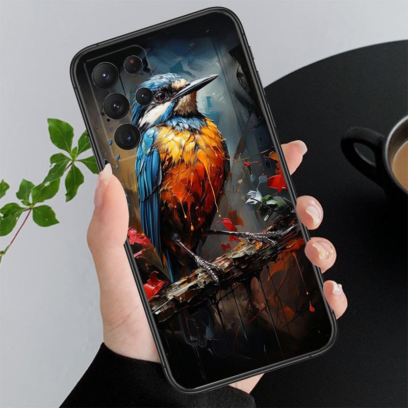 Painting Bird Phone Case For Samsung S23 S22 S21 S20 Ultra S20 S22 S21 S10E S21 S20 FE S24 Plus