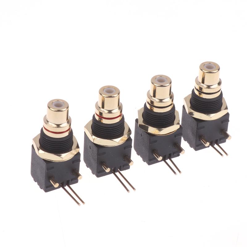 2/4 шт. Угловой RCA-адаптер для монтажа на плату, гнездо 90° – Позолоченный угловой разъем для декодера и цифровых коаксиальных подключений