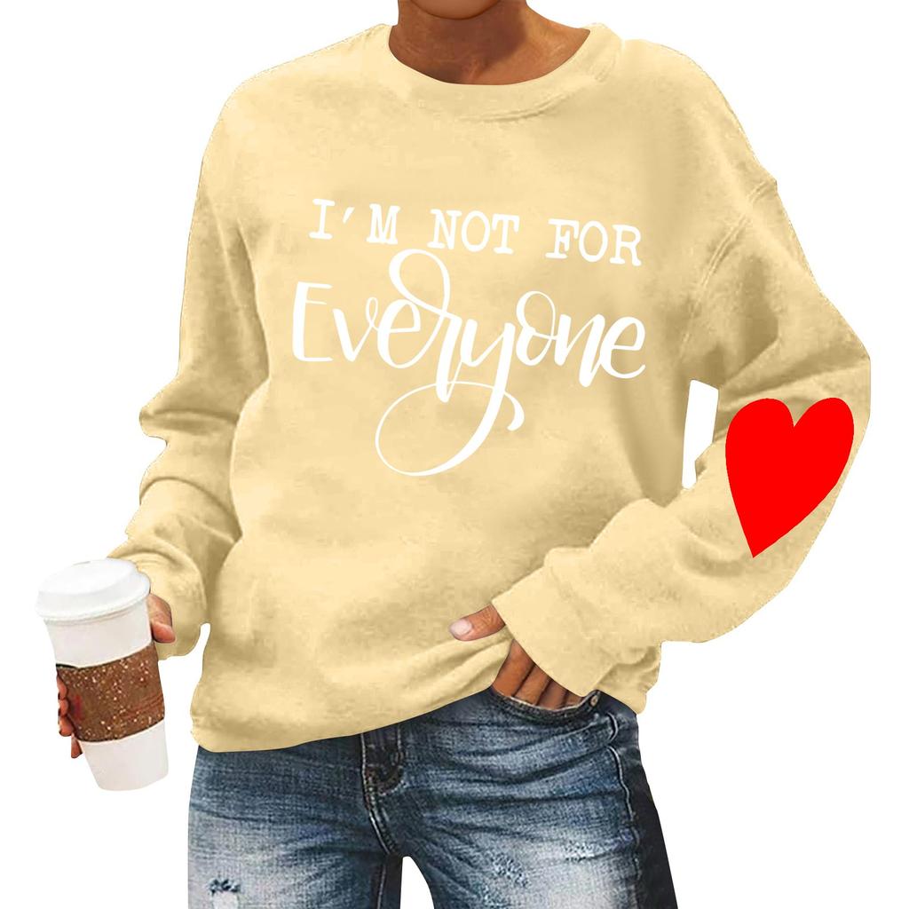 Женская повседневная мода ко Дню святого Валентина с принтом, длинным рукавом, круглым вырезом, толстовки, пуловеры, топы