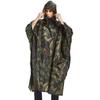 KAKELO Camouflage Rain Raincoat Poncho, Men's 3-Way (Woodland)