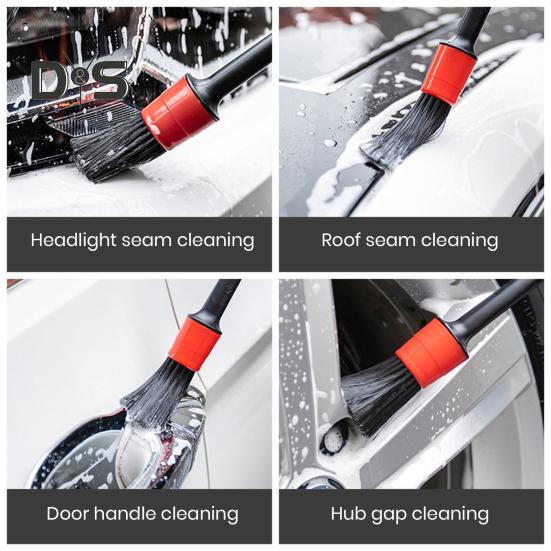 1 компл. щетка для деталей автомобиля, 5 размеров, мягкая щетина, длинная ручка, многофункциональный автомобиль, мотоцикл, универсальный инструмент для очистки зазоров, автокосмети...
