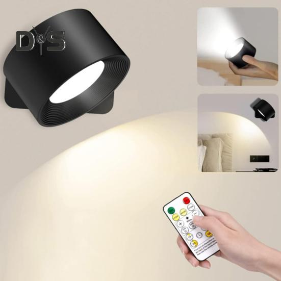 Беспроводной настенный светильник с дистанционным управлением, регулируемой яркостью, простой монтаж, перезаряжаемый через USB, настенные светодиодные бра