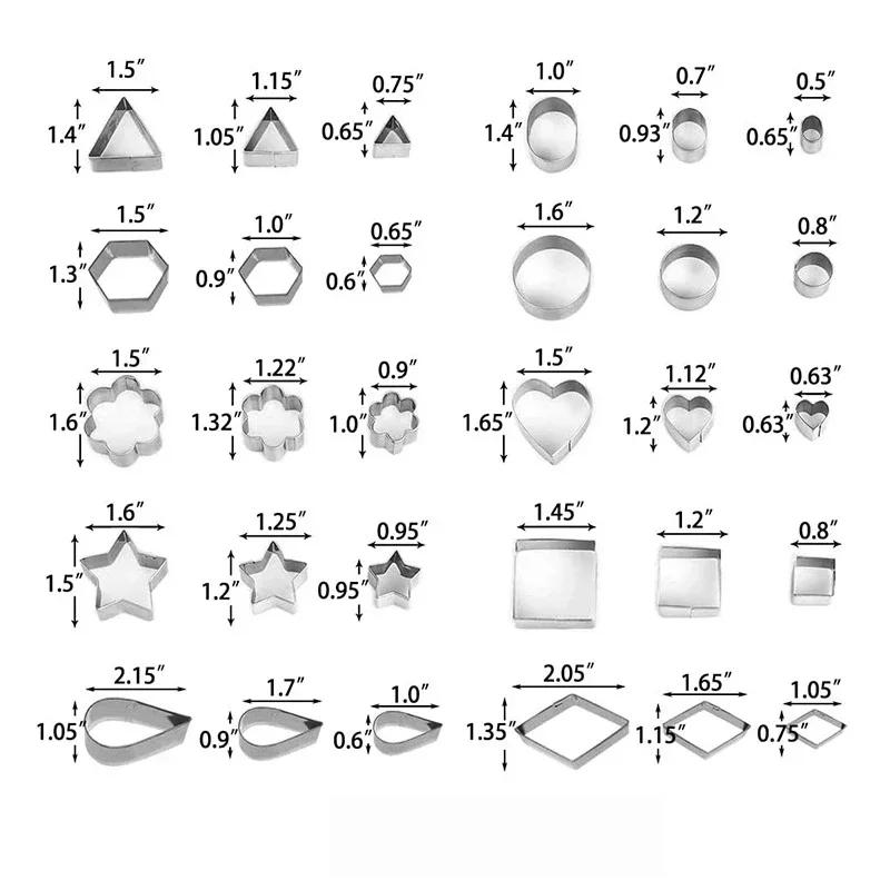 30Pcs Cookie Mold Stainless Steel Sugar Biscuit Press Stamp Embosser Cookie Cutter Fondant Cake Mold Pastry Baking Accesories