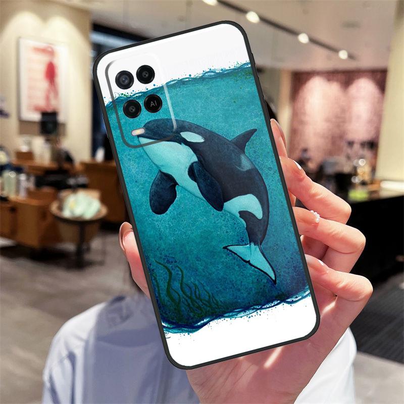 Чехол для телефона Oppo A40 A60 A80 A18 A38 A58 A78 A98 A16 A76 A96 A15 A17 A77 A74 A94 A54 A57S с изображением косатки