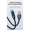 120 Вт USB A на Type C Светодиодный Цифровой Дисплей Быстрая Зарядка Кабель для Данных Нейлоновая Оплетка USB Шнур для Зарядки Type C на Type C PD 6A USB Кабель