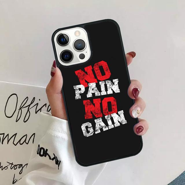 No pain no gain phone Case Cover For iPhone 17 Air 16 15 14 Plus apple 16 11 12 13 Pro Max coque