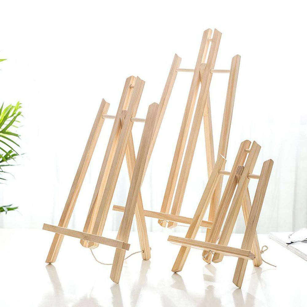 Students Classroom Exhibition Art Craft Tabletop Wooden Shelf Holder Display Stand Painting Easel