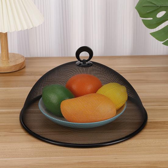 2 шт. Крышка для еды Сверхпрочная Нержавеющая сталь Мелкая сетка Портативная ручка Круглая Пылезащитная Многофункциональная Стол Улица Пикник
