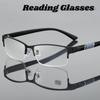 New Anti-blue Light Metal Reading Glasses Business Half Frame Classic Presbyopia Glasses Anti-fatigue Elderly Far Sight Glasses