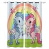 Симпатичные оконные шторы с единорогом из мультфильма, шторы для гостиной, декоративные предметы для гостиной