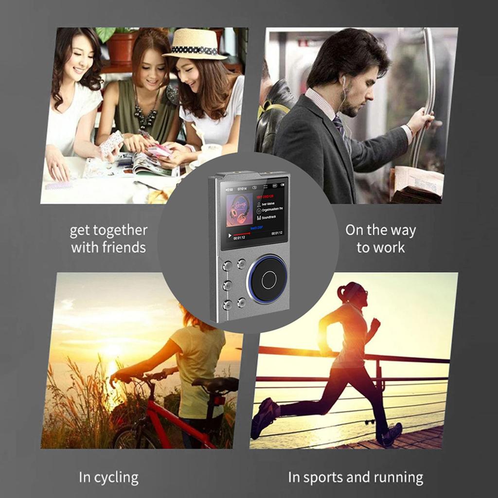 HiFi MP3-плеер, без потерь DSD FLAC HD Музыкальный плеер, с Bluetooth 5.3, 2,4-дюймовый экран, Портативный цифровой аудиоплеер, 16 ГБ памяти, Длительное время работы от аккумулятора,